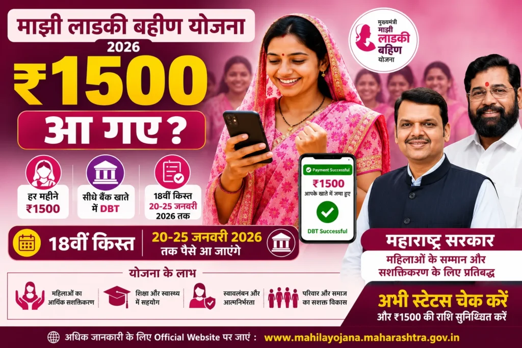 CM Majhi Ladki Bahin Yojana 2026 : ₹1500 प्रतिमाह सहायता, पात्रता व आवेदन प्रक्रिया पूरी जानकारी